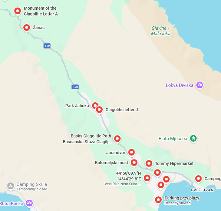 Baška delivery zone